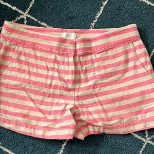 LOFT Pink and Tan Striped Casual or Dressy Shorts